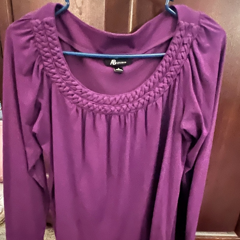 AB Studio Women’s Purple Long Sleeve Blouse